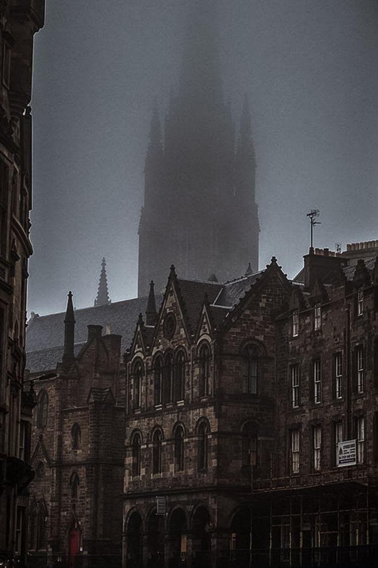 St Giles' spire in the fog, Edinburgh