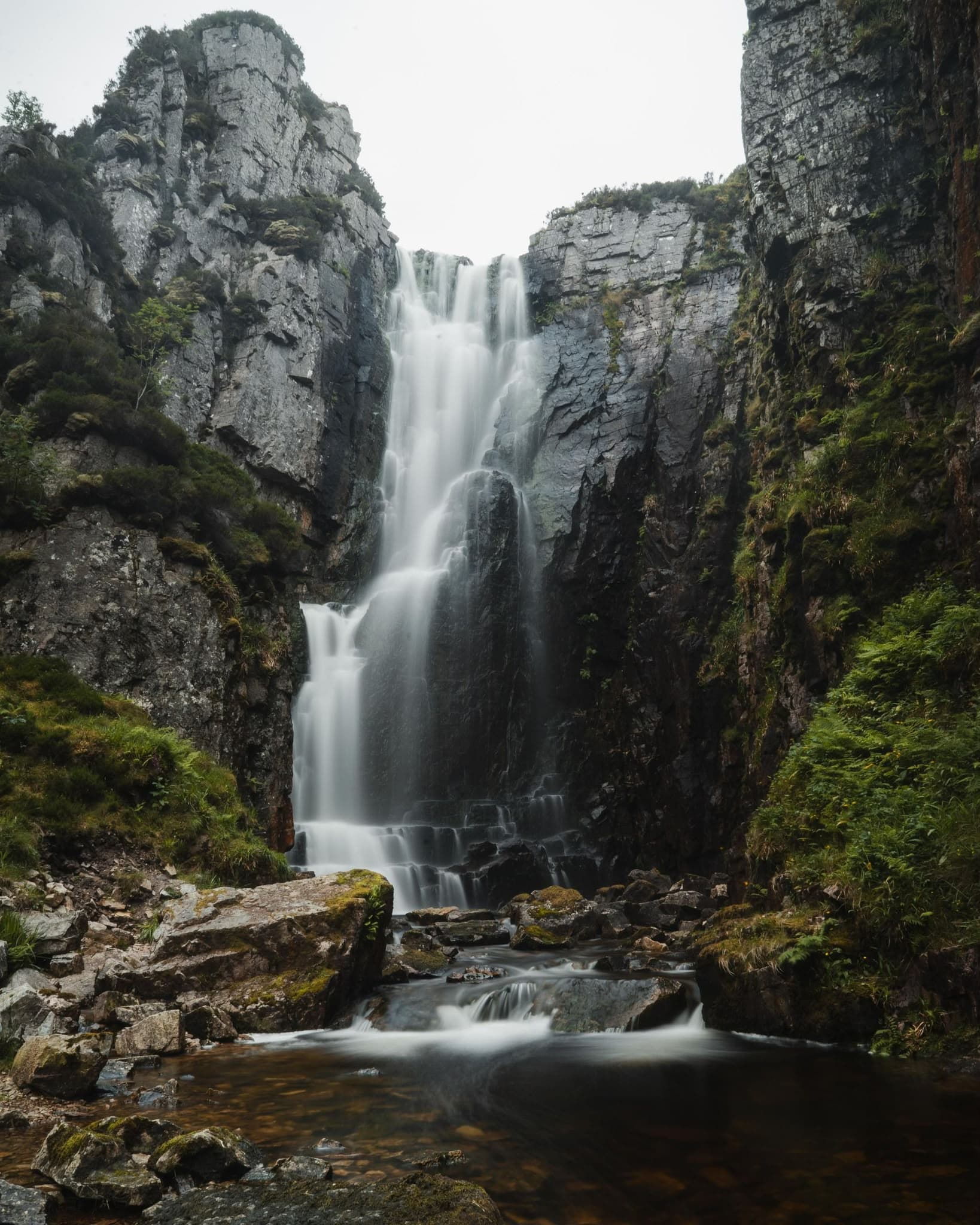 A waterfall in a Highland gorge